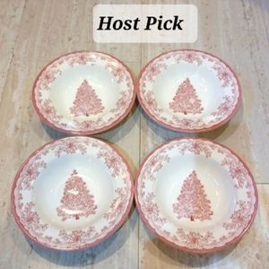 Gorgeous Set of Four Vintage Holiday Tree Bowls
